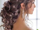 Bridesmaid Hairstyles Side Curls Braided Loose Curls Low Updo Wedding Hairstyle