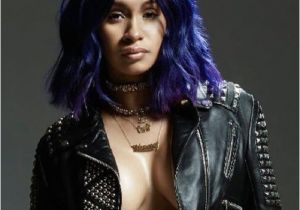 Cardi B Inspired Hairstyle Cardi B Style Inspiration Wavy Blue Ombre Bob Wig Weave Hairstyle