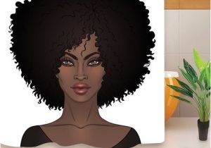 Cartoon Afro Hairstyles Afro Hairstyle African American Pretty Girl Black Woman Shower