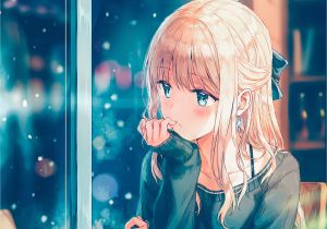 Cartoon Girl Hairstyles Anime 2000×2830 Anime Anime Girls Long Hair Blonde Sweater Snow Aqua
