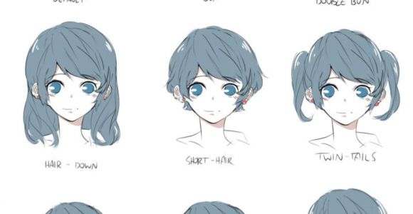 Cartoon Hairstyles Clipart Marinette Hairstyles by Piikoarts On Deviantart