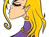 Cartoon Hairstyles Clipart Woman with Punk Hairstyle