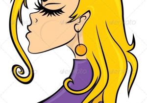 Cartoon Hairstyles Clipart Woman with Punk Hairstyle