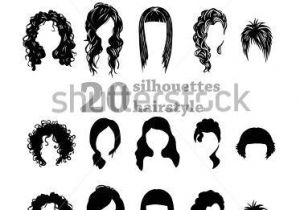 Cartoon Hairstyles Vector Twenty Silhouettes Hairstyles Deva Curl Shadow Box