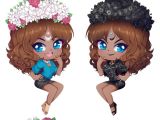 Chibi Girl Hairstyles Chibi Mission Batch Dark Skin Anime Girl Pinterest