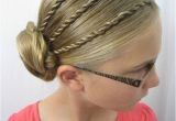 Cool and Easy Hairstyles for Kids Cool Braided Updo for Girls Back to School Hair Ideas