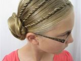 Cool and Easy Hairstyles for Kids Cool Braided Updo for Girls Back to School Hair Ideas