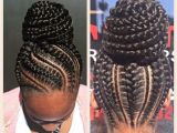 Cornrow Braided Bun Hairstyles Braids Bun Hair Pinterest