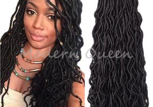 Crochet Hairstyles Cost 2019 18 Inch soft Wavy Faux Locs Crochet Braids Curly Crochet