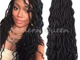 Crochet Hairstyles Dreads 18 Inch soft Wavy Faux Locs Crochet Braids Curly Crochet Dreadlock