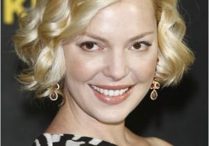 Curling A Bob Haircut Katherine Heigl Hairstyle Shiny Short Curly Bob Haircut