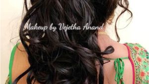 Curls Hairstyles On Saree Romantic Bridal Updo by Vejetha for Swank Bridal Hairstyle Curls