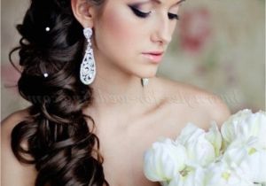 Curls to One Side Wedding Hairstyles Wedding Hair E Side Back