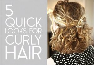 Curly Hairstyles with Hair Clips 5 Quick Look for Curly Hair Hair Pinterest
