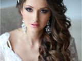 Curly Side Hairstyles for Wedding Super Cute Wedding Side Swept Curly Hairstyles 2015