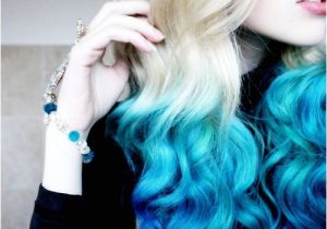 Cute Dyed Hairstyles Tumblr Blue Dip Dyed Hair On Tumblr