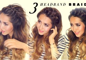 Cute Fast Hairstyles for Thick Hair 3 Easy Peasy Headband Braids