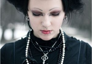 Cute Gothic Hairstyles Goth Girl with Neo Victorian Dress and Skeletal Hair Clips