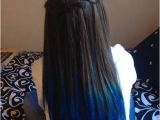 Cute Hairstyles for Dyed Tips A Waterfall Braid with Blue Accents â¥ so Cute if Only I Was