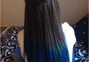 Cute Hairstyles for Dyed Tips A Waterfall Braid with Blue Accents â¥ so Cute if Only I Was