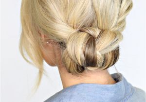 Cute Hairstyles In A Bun 2 Minute Braided Bun Twist Me Pretty