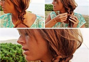Cute Hairstyles to Wear to the Beach Beach Hairstyle Ideas Knotted Braid Side Ponytail