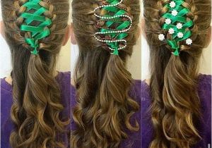 Cute Ribbon Hairstyles Corset Ribbon Braided Christmas Tree Hairstyle Tutorial