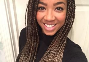 Cute Two Braid Hairstyles Box Braids Medium Long Two tone Light Brown Golden
