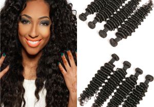 Deep Wave Hairstyles for Black Women Daimer Deep Wave 4 Bundles Brazilian Hair Unprocessed Raw Virgin