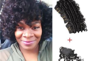 Deep Wave Hairstyles for Black Women Kiss Hair 8 Inch Deep Wave Unprocessed Virgin Remy Human Hair Weave
