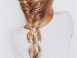 Different Types Of French Braid Hairstyles Faux Fishtail Braid Blonde Ombre Balayage Highlights Extensions