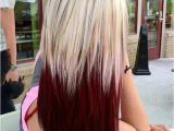 Dip Dye Hairstyles for Blondes Burgundy Dip Dye Hair