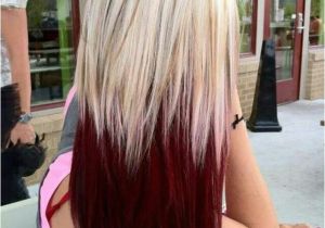 Dip Dye Hairstyles for Blondes Burgundy Dip Dye Hair