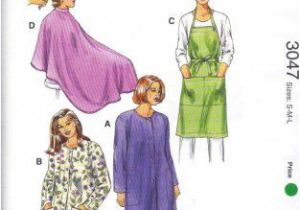 Diy Haircut Cape Kwik Sew Sewing Pattern 3047 Uni Sizes S L Chest 34 44" Smocks
