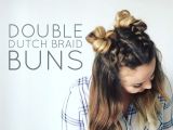 Dutch Braid Cute Girl Hairstyles Double Dutch Braid Buns Half Up Hairstyle