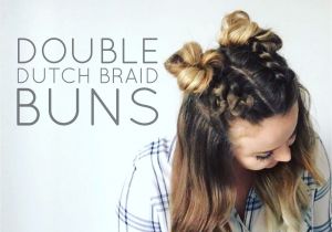 Dutch Braid Cute Girl Hairstyles Double Dutch Braid Buns Half Up Hairstyle