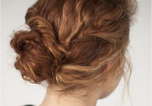 Easy Bun Hairstyles for Curly Hair Curly Hair Tutorial Easy Twisted Bun Hairstyle Hair