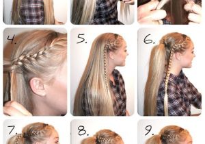 Easy Cheerleading Hairstyles Braided High Ponytail Tutorial Hair Pinterest