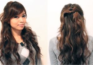Easy Curly Hairstyles for Straight Hair Easy Holiday Curly Half Updo Hairstyle for Medium Long