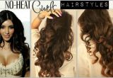 Easy Hairstyles for Long Hair without Heat No Heat Kim Kardashian Curls Hair Tutorial Video