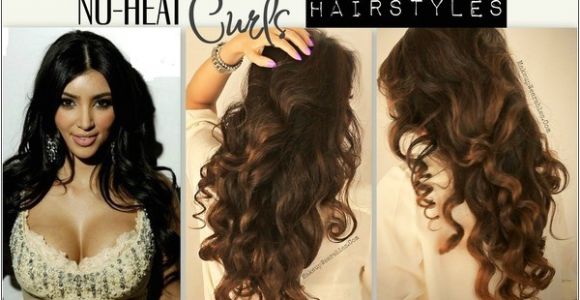 Easy Hairstyles for Long Hair without Heat No Heat Kim Kardashian Curls Hair Tutorial Video