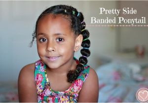 Easy Hairstyles for Mixed Kids Pretty Side Banded Ponytail Curly Mixed Hairstyles