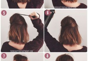 Easy Hairstyles for Short Hair Down Short Hair Half Up In 8 Easy Steps Using This Tutorial Via