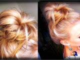 Easy Hairstyles to Do before Bed Hair How to Messy topknot Bun