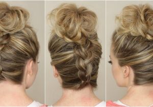 Easy Hairstyles with Braids Youtube Upside Down Braid to Bun
