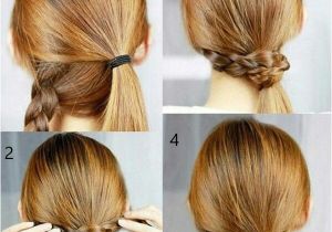 Easy Hairstyles with One Hair Tie Pigtails One Braided One Ponytail Wrap Brace Around Ponytail