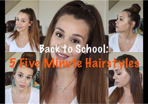 Easy One Minute Hairstyles Back to School 5 Five Minute Hairstyles