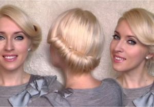 Easy Vintage Hairstyles for Medium Hair Side Swept Rolled Updo Hairstyle for Medium Short Hair