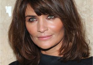 Everyday Hairstyles for Square Faces Side Swept Bangs Shoulder Length Hair for Square Faces