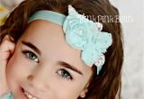 Flower Girl Hairstyles with Headband Beautiful Aqua Chiffon Shabby Chic Flower Baby Headband